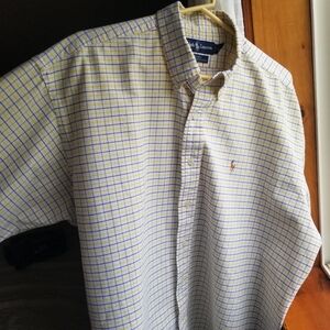 Ralph Lauren Blake 100% cotton button front long sleeve plaid shirt